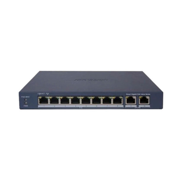 Switch PoE Hikvision DS-3SH910-NM – Switch Quản Lý Thông Minh 8 Cổng PoE, 2 Cổng Gigabit Uplink