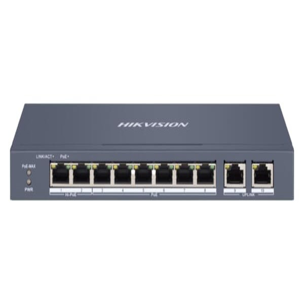 Switch mạng thông minh 8 cổng PoE Hikvision DS-3E1310HP-EI