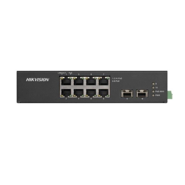 Switch Hi-PoE Công Nghiệp Hikvision DS-3T0510HP-E/HS – 10 Cổng Gigabit, 8 Cổng Hi-PoE/PoE