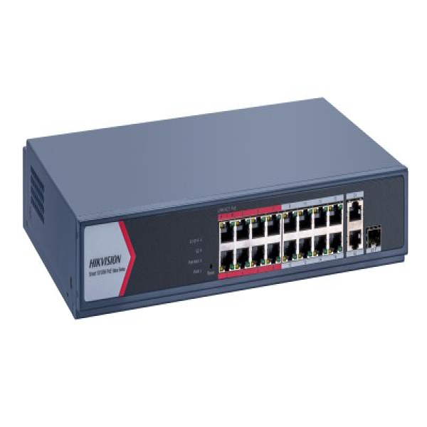 Switch mạng thông minh 16 cổng PoE DS-3E1318P-EI/M